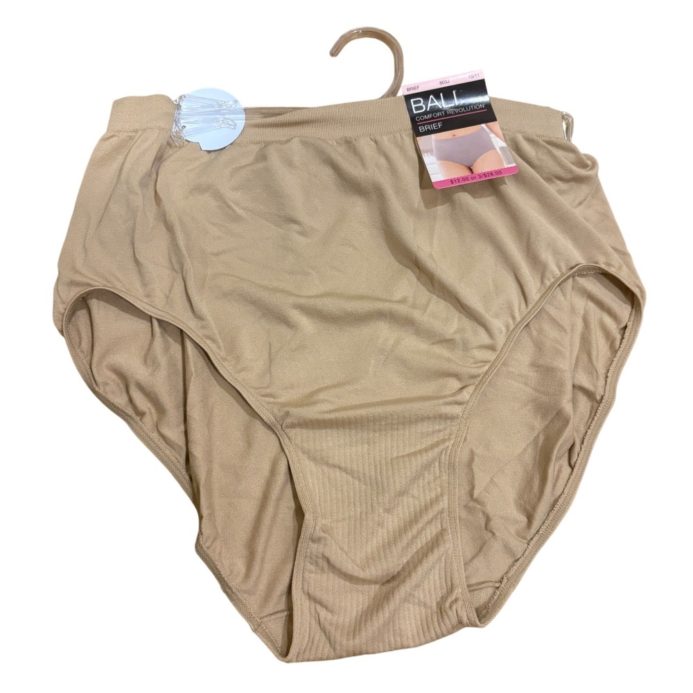 NWT Bali Comfort Revolution Brief Underwear Tan Seamless Plus Size 10/11 (3X)